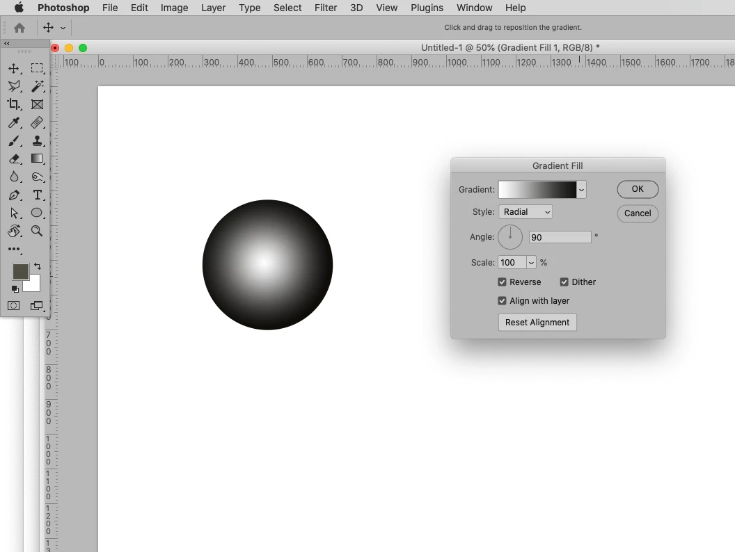How to change gradient fill position in ellipse shape? | Community
