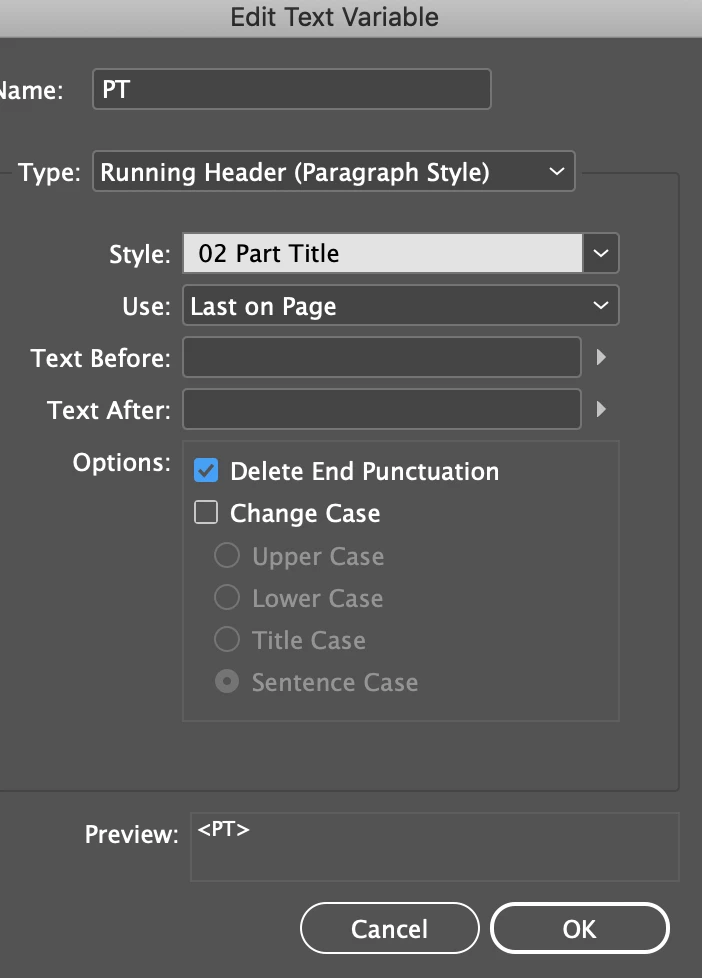 Text Variable: deleteEndPunctuation | Community