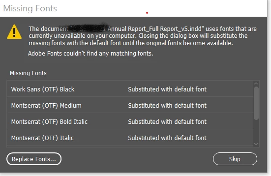 Missing fonts activate and they do not show up in indesign. | Community