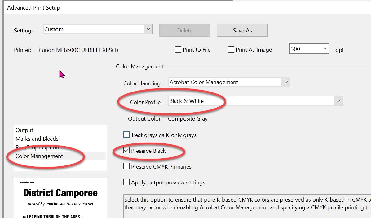 Printing in Monocromathic with Adobe Acrobat DC | Community