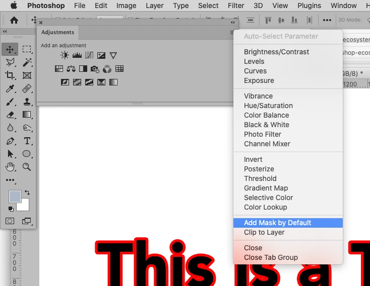 Adjustment layer is not adding the mask | Community