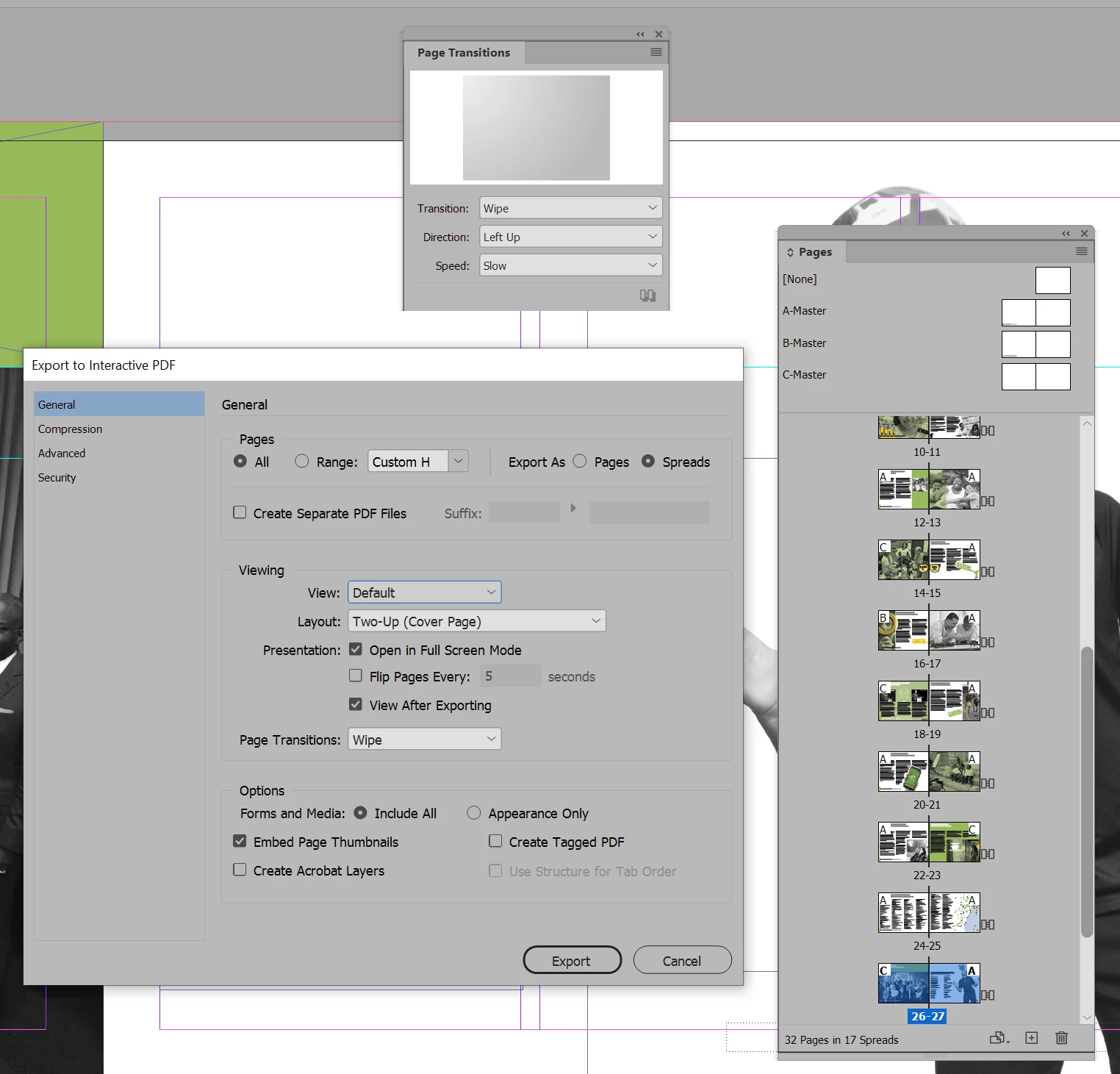 InDesign 20 Page transitions not displaying correctly | Community