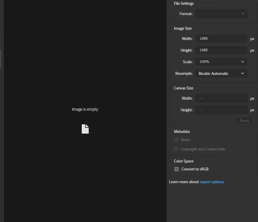 Export As on new documents: Image is empty | Community
