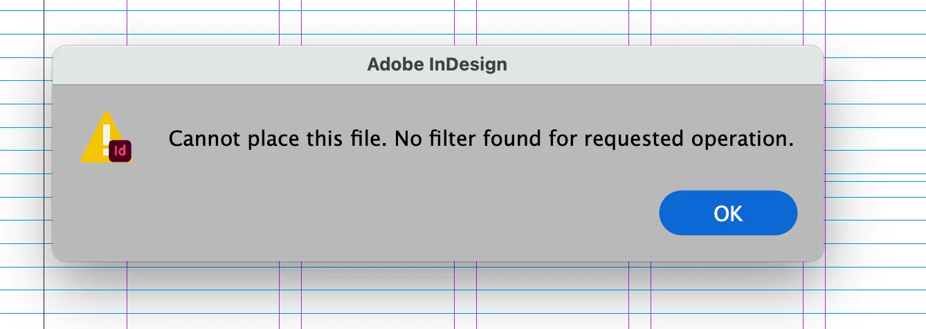 UNABLE TO INSERT TABLE INTO INDESIGN | Community