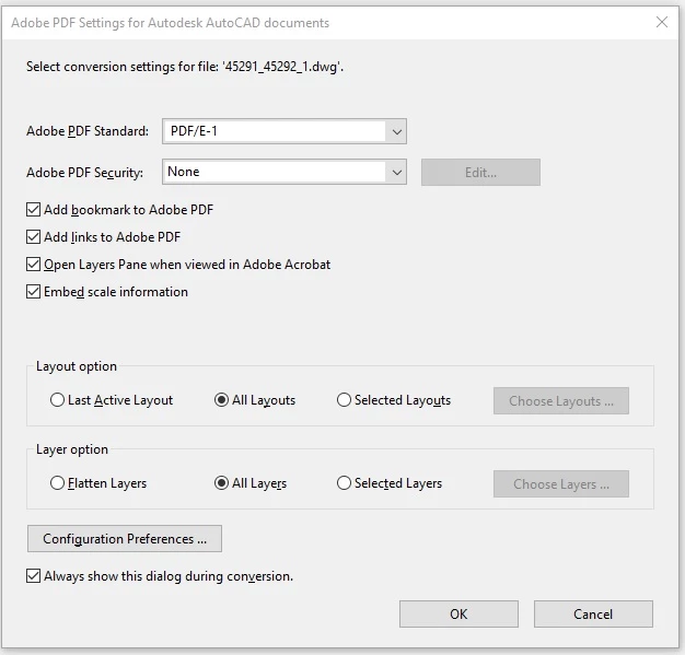 Create and configure PDF from DWG file using Interop.Acrobat (C