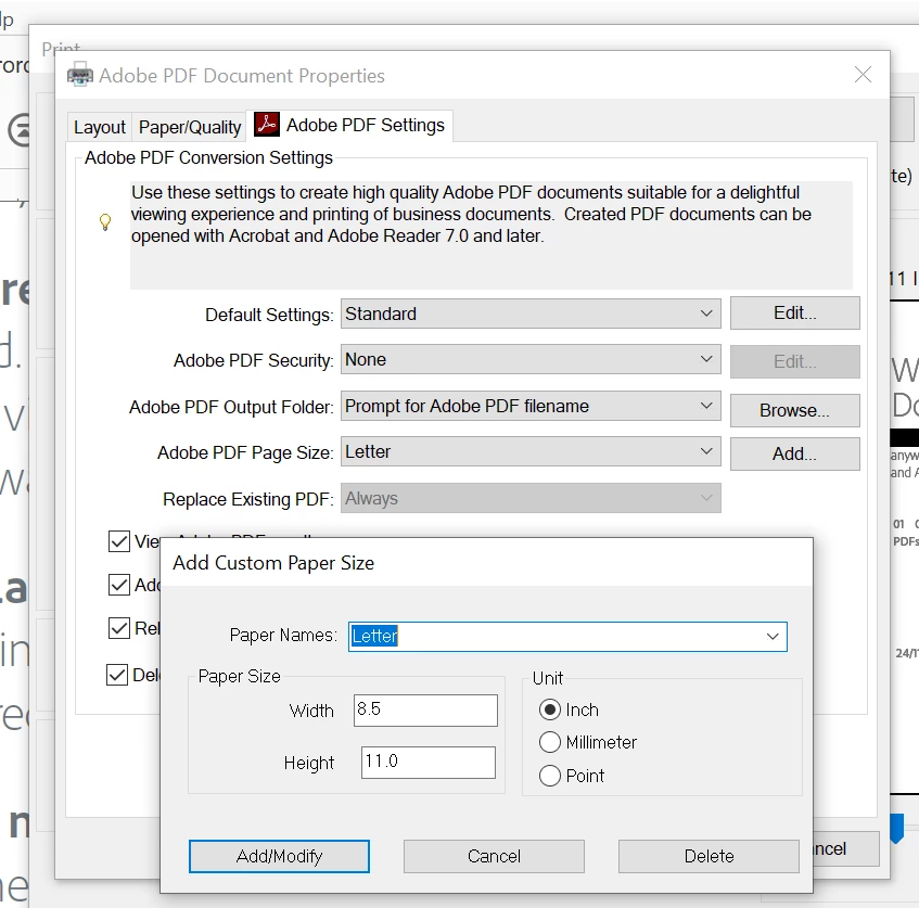 How do I change the size of my pdf to custom size? | Community