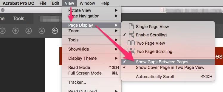 InDesign to Acrobat PDF: How to display a 2 page spread without line ...