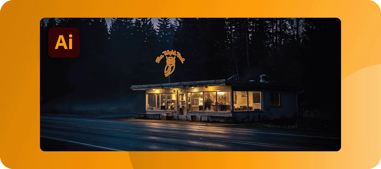 Illustrator Creative Challenge #3: Design a Retro Neon Sign for a 90s Diner