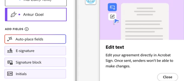 Edit agreements without leaving Adobe Acrobat Sign