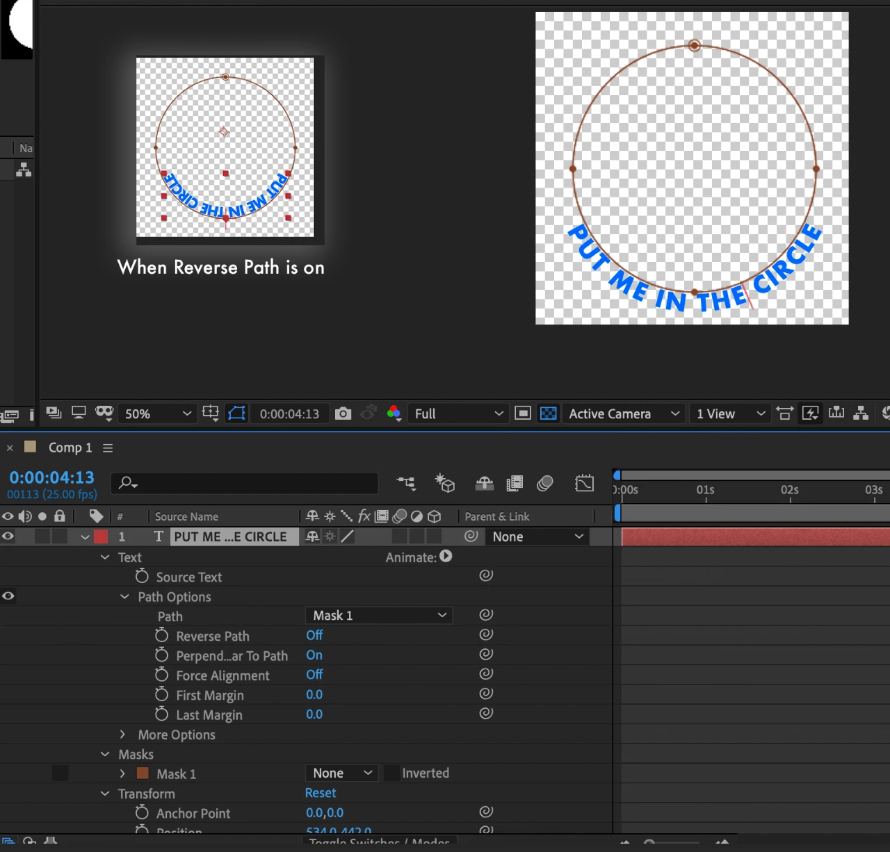 Align text inside circle path upright. | Community