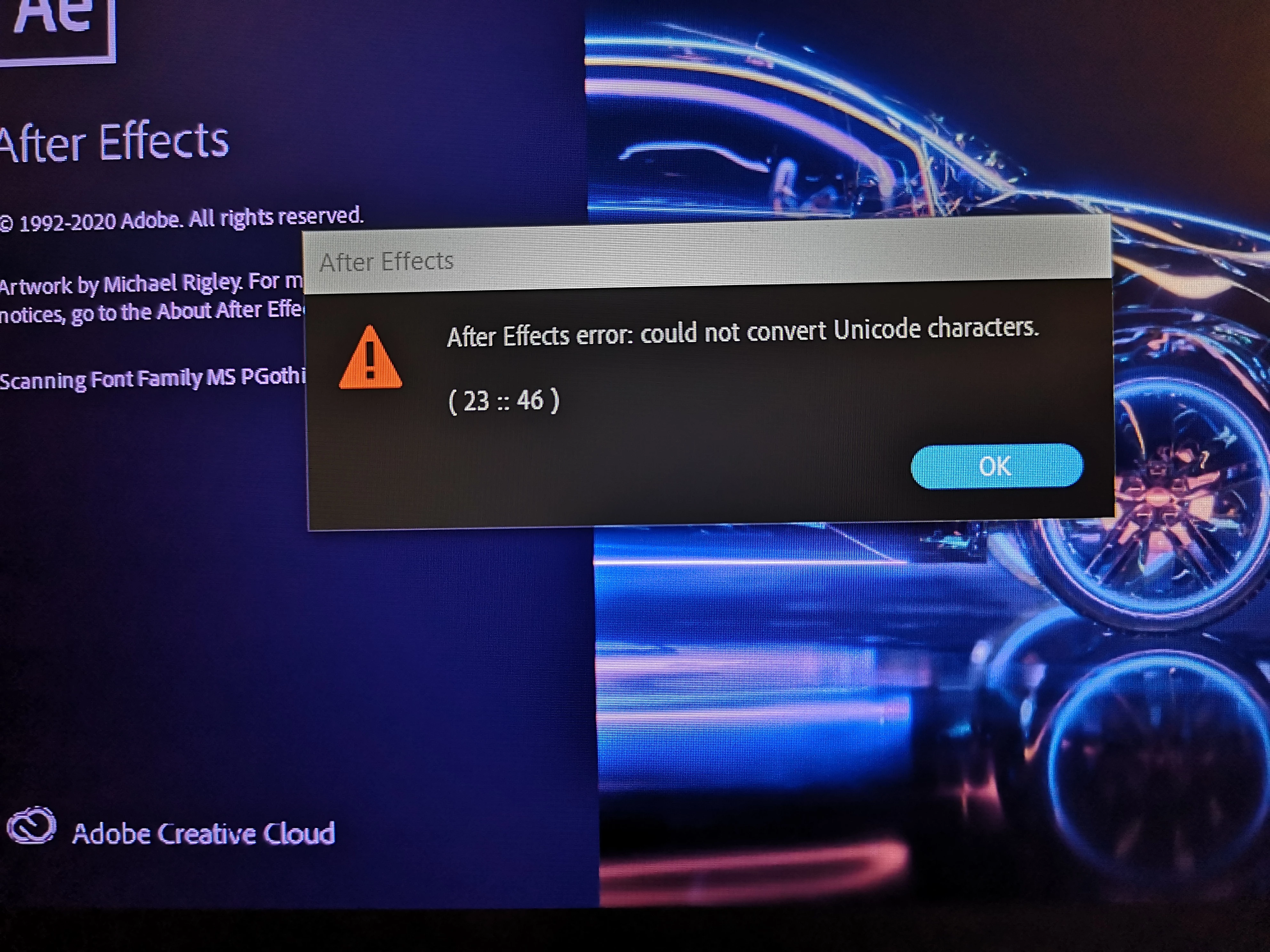 After Effects won´t start / error (23::46) | Community