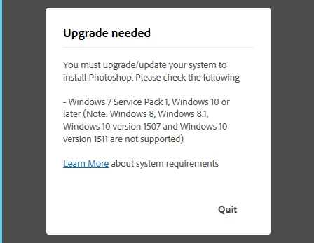 Adobe Photoshop installation issue | Community
