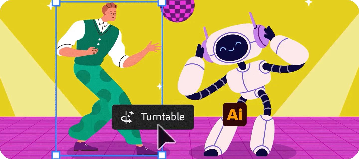 Turntable in Illustrator | Multi‑Angle Viewing for Vector and Raster Objects