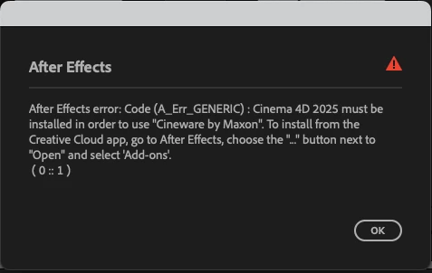 Failing to install Cinema 4D Renderer in After Effects 2023