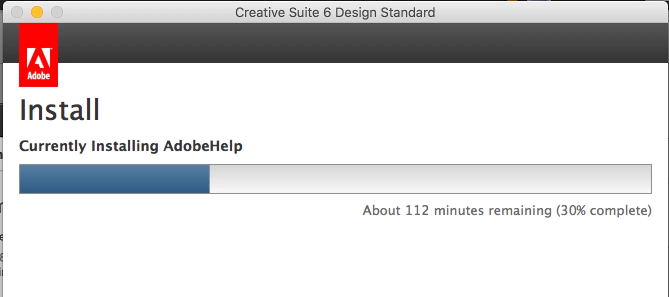 Installer stuck at 30% Currently Installing AdobeHelp On Clean El ...
