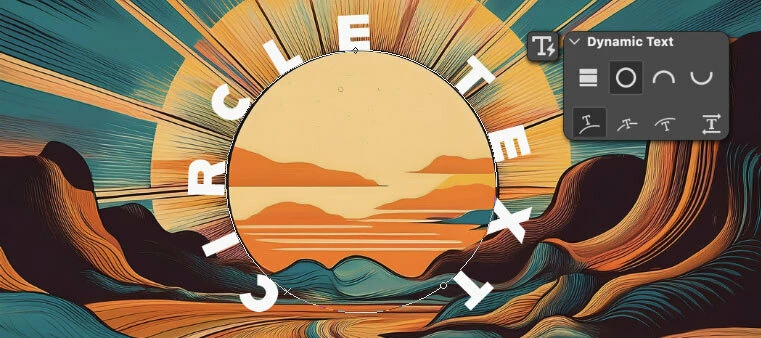 Dynamic text: Circle, arch, and bow are now in Photoshop beta