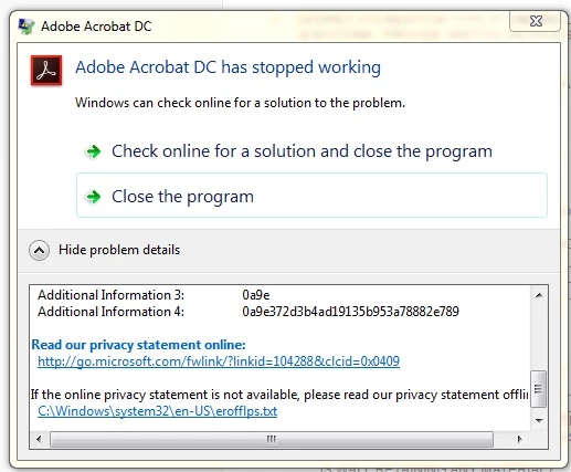 Acrobat DC Crashing Consistantly | Community