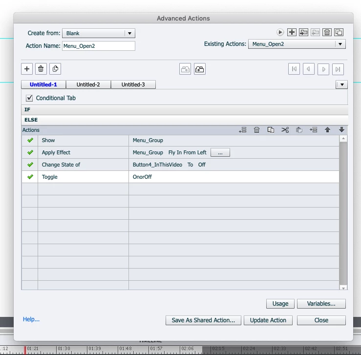 Cannot repeat show / hide advanced action with applied effects | Community