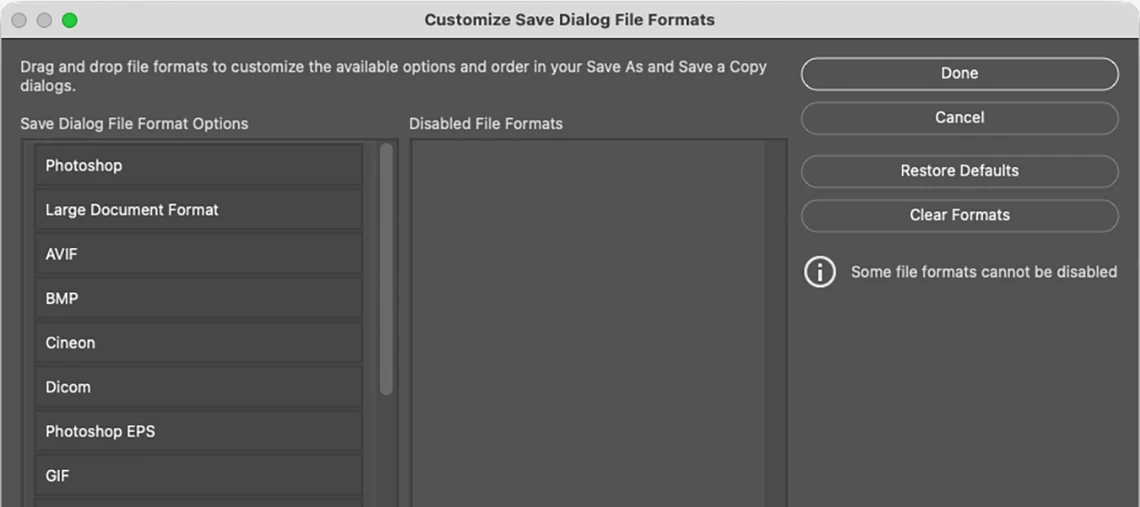 Now Available in Photoshop Desktop Beta: Customized Save As File Format List