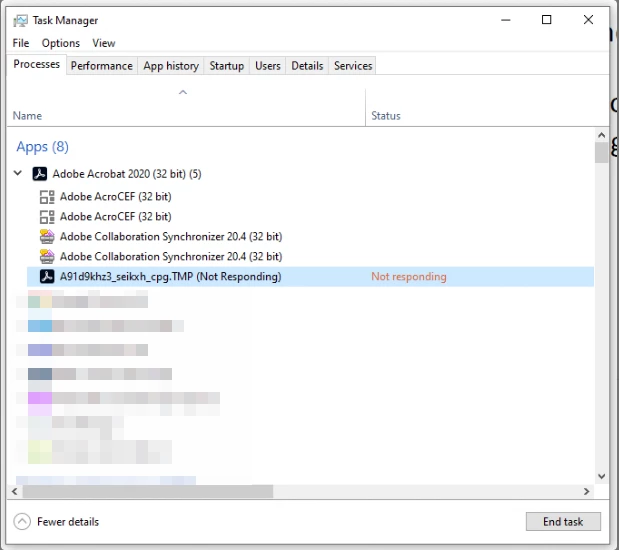 Signing a document freezes Adobe (Acrobat std 2020 and Acrobat Pro DC ...