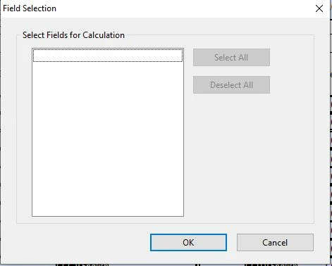 Select Fields for Calculation list empty | Community