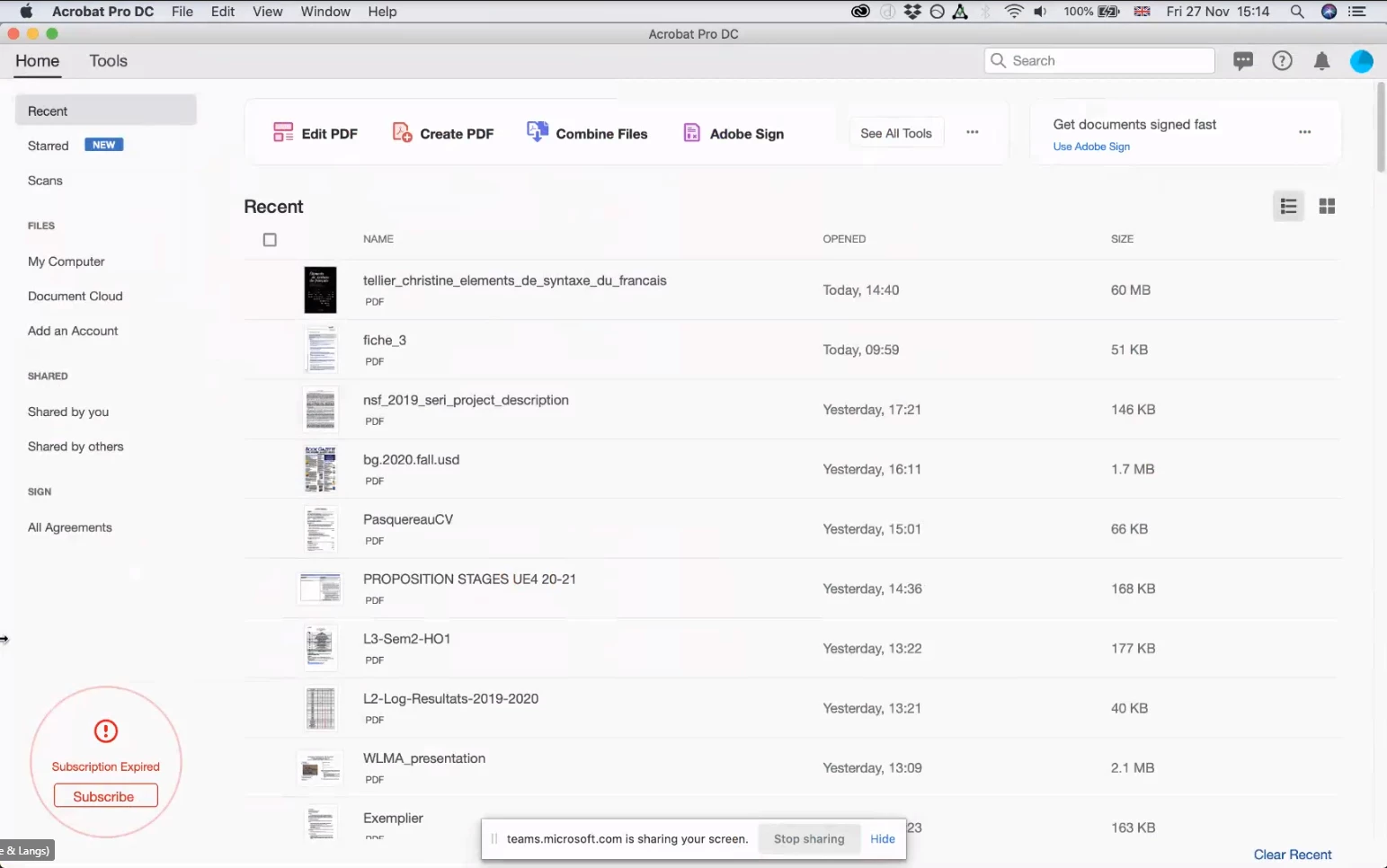 Acrobat on Mac showing as Subscription Expired but account is licensed ...