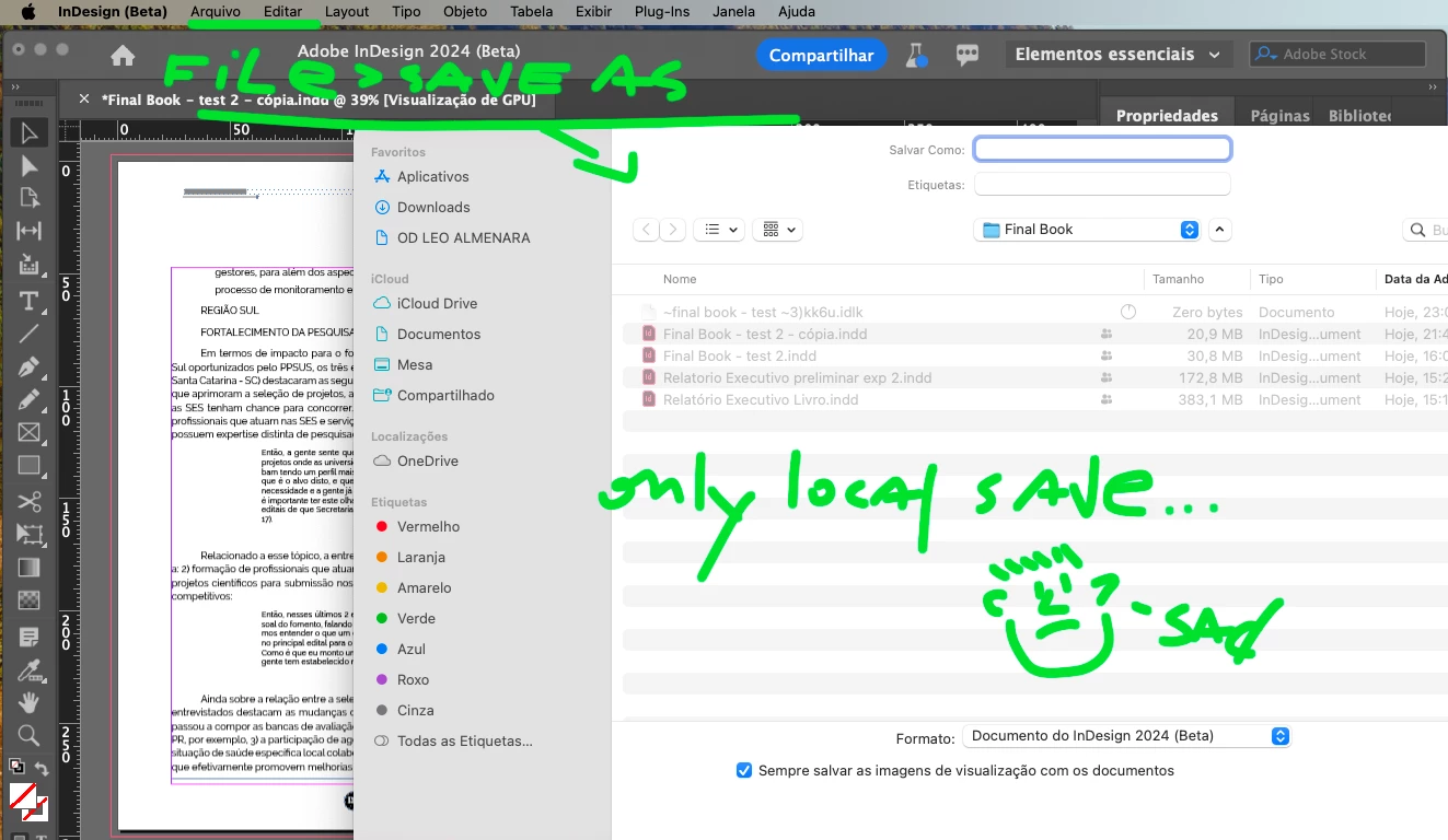Unable to save document to the cloud in InDesign 19.4 beta version on ...