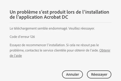 ACROBAT DC installation error code 126 | Community