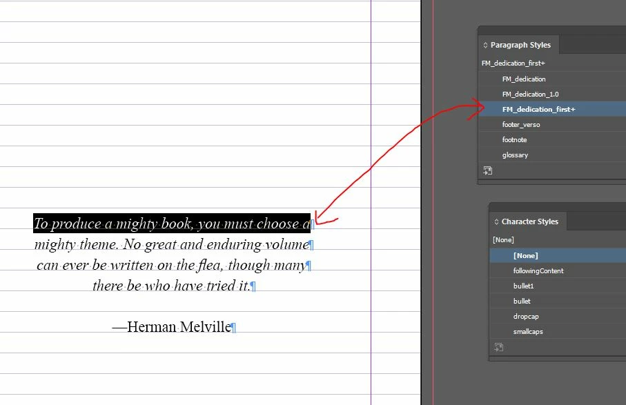 I'm trying to adjust title pages of a book in InDesign CC, want to ...