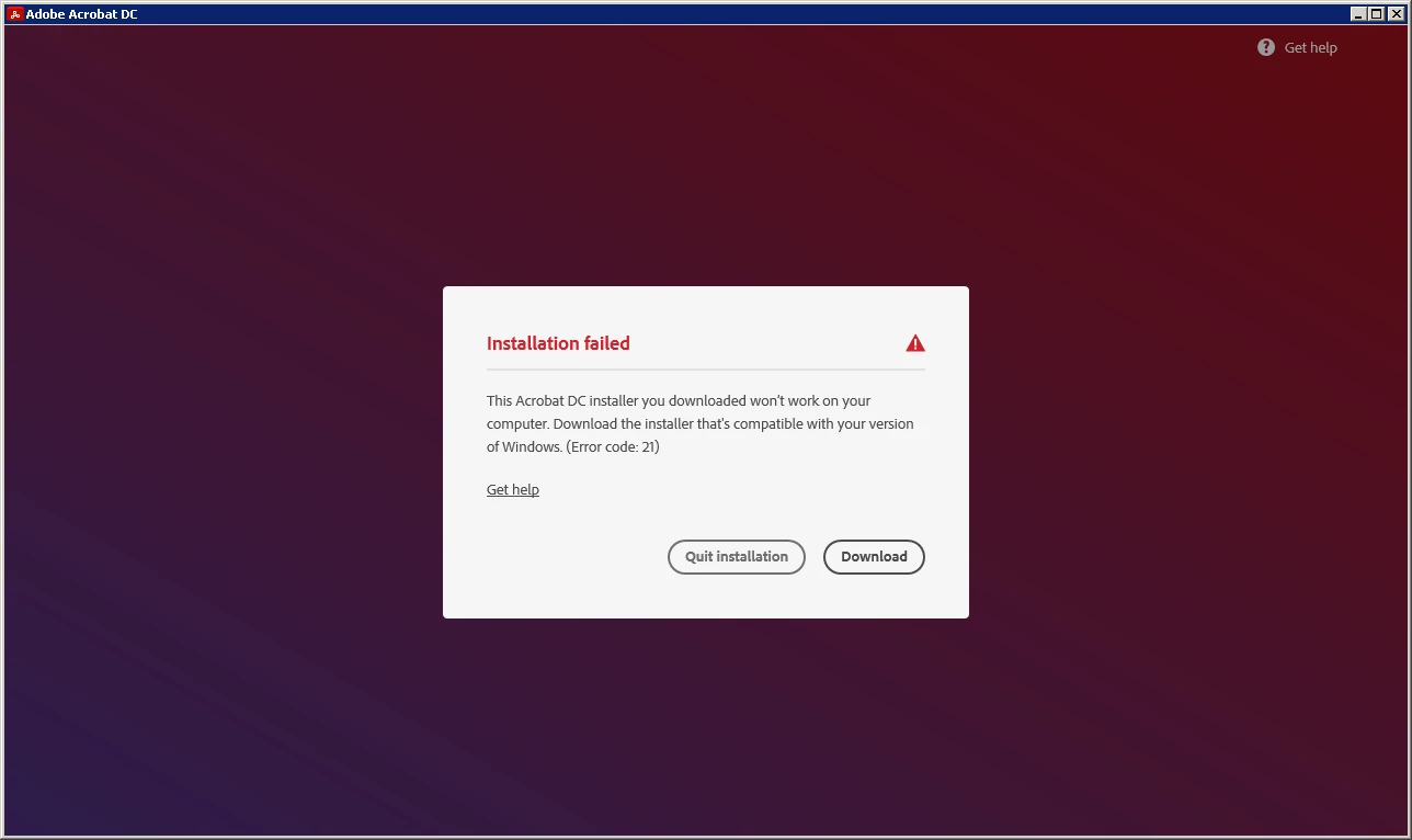 Adobe Acrobat DC installation problem | Community