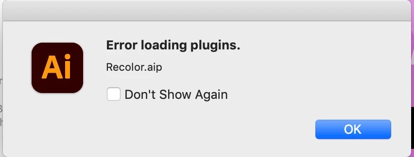 "error loading plugins recolor.aip" | Community