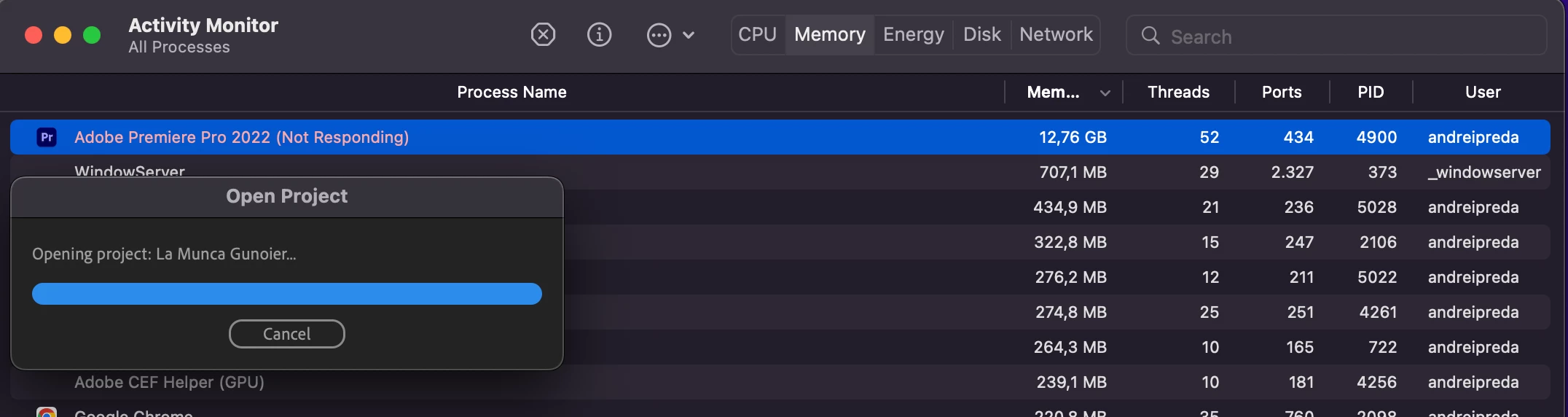 I can't open Project or create New Project ( MacOS ). | Community