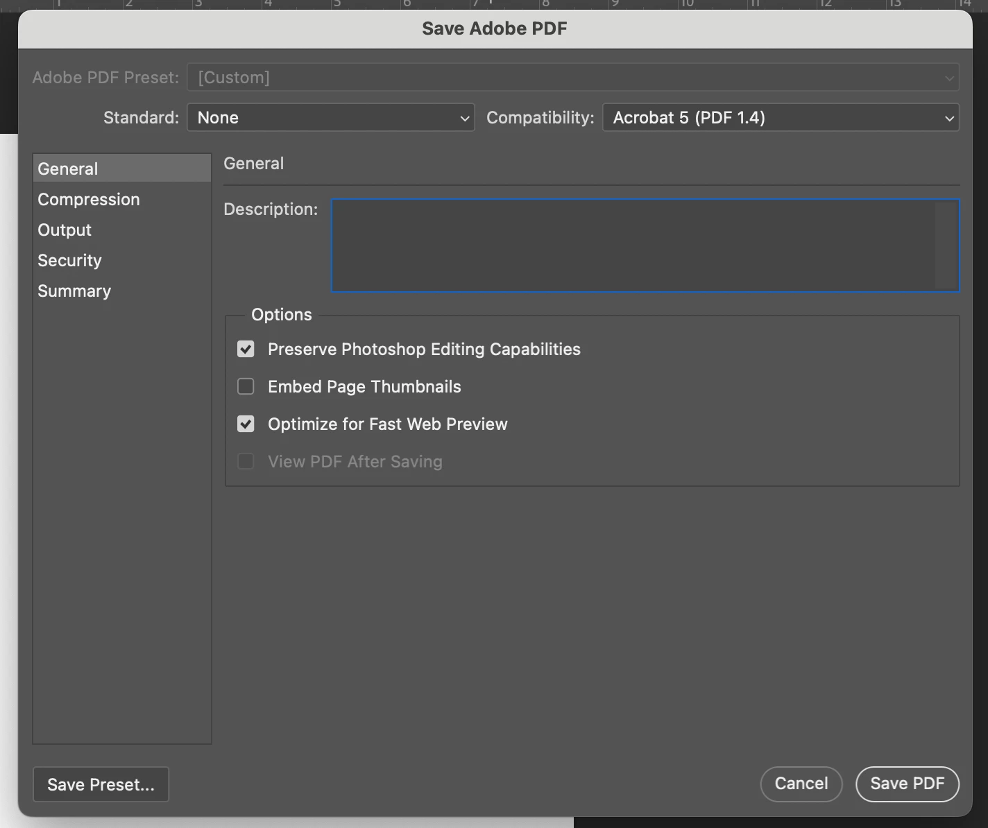 P: Saving Adobe pdf presets missing in photoshop | Community