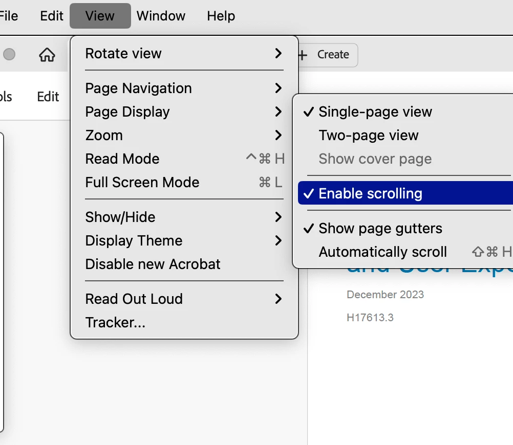 Adobe PDF / Scroll bars still missing | Community