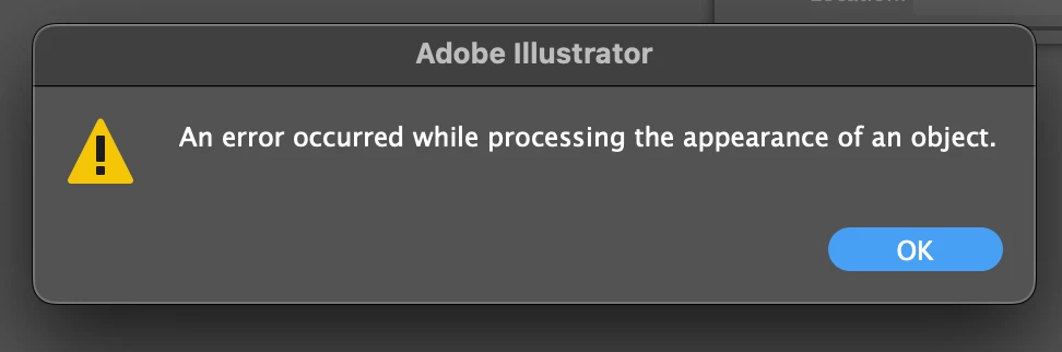 PARM error and error occured while procession the appearance of object ...