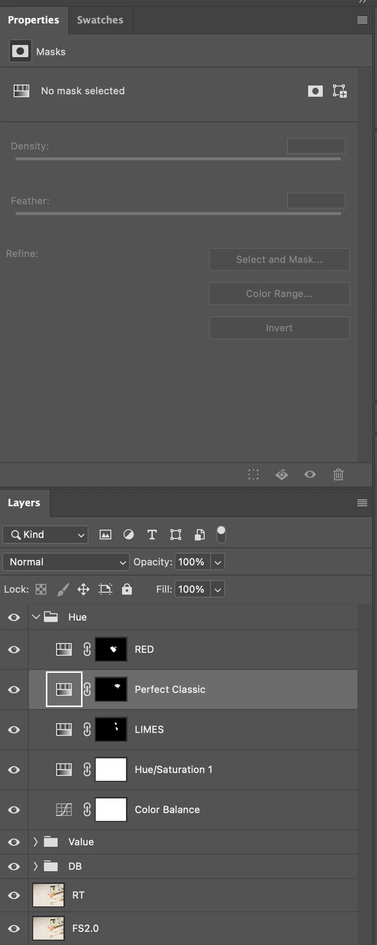 P: Adjusting layer properties doesn't work for Hue/Saturation/lum. HSL ...