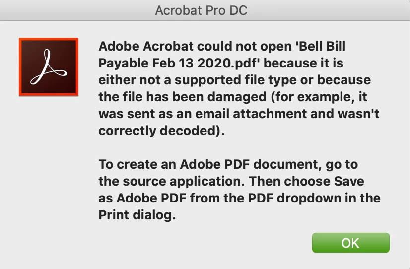 dropbox pdfs not opening in Acrobat Pro DC | Community