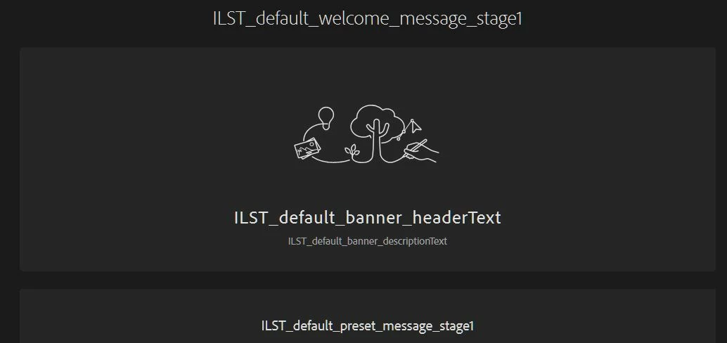 Welcome Screen Using Illustrator Why is there a ILTS_default_welcome_message_stage1 in Illustrator 2020 ...