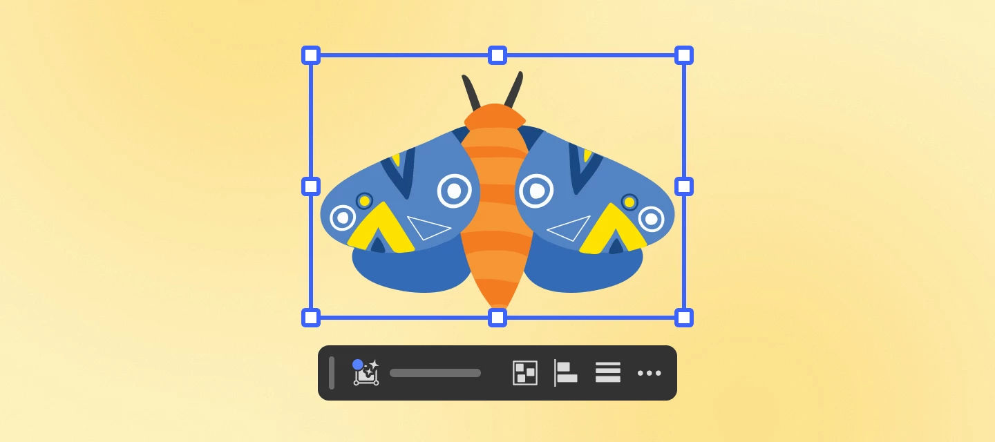 Image displaying the contextual tool bar in Adobe Illustrator