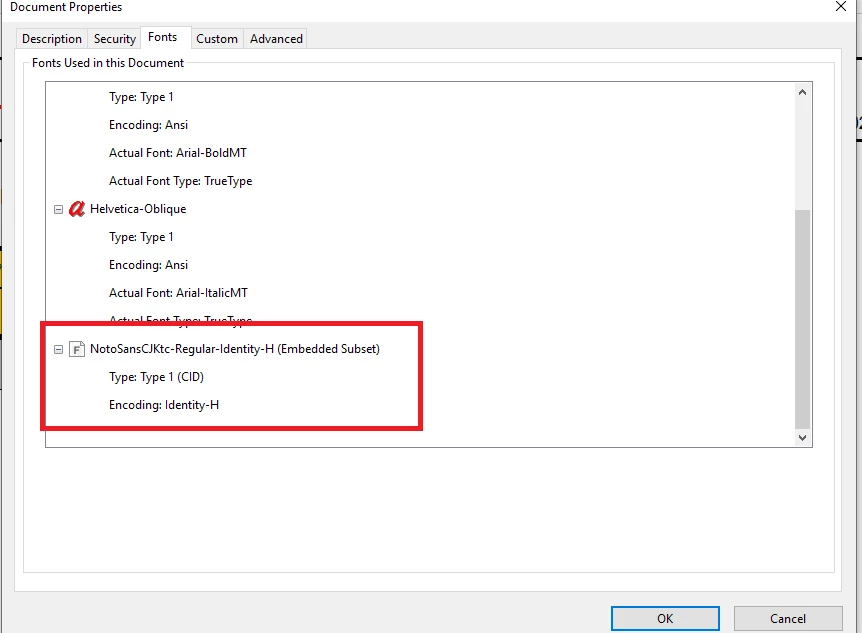 Cannot extract the embedded font IMBNRS+Noto in Acrobat reader | Community