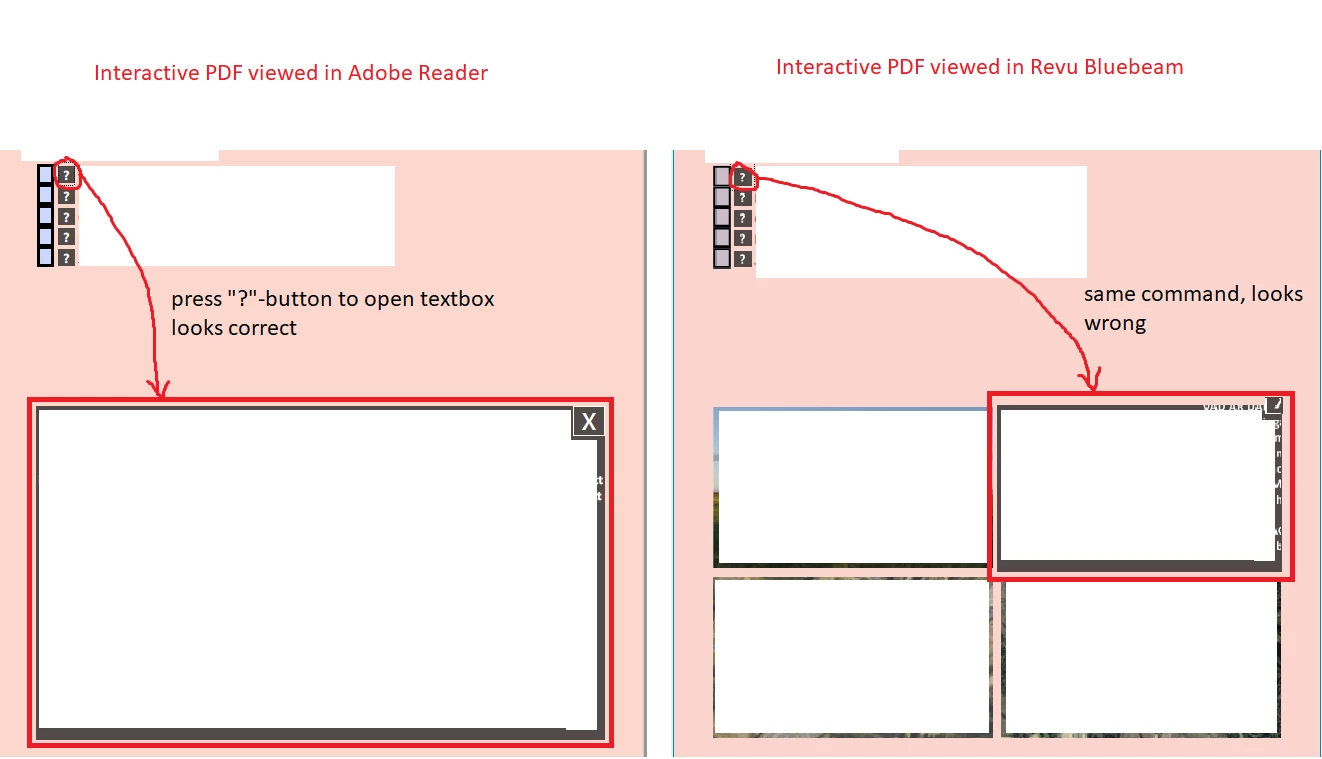 Interactive PDF from InDesign not working properly in Bluebeam | Community