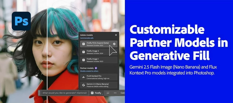 Gemini (Nano Banana) and Flux Kontext Pro models now in Photoshop MAX update 27.0