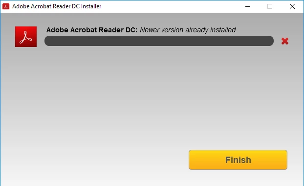 "Newer version" of Acrobat already installed? I can't find it! | Community