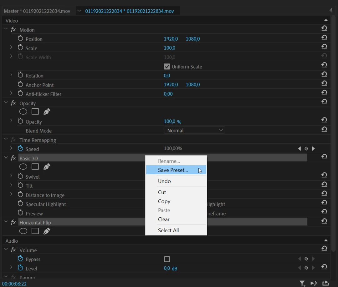 Saving Effect Preset on adjustment layer | Community