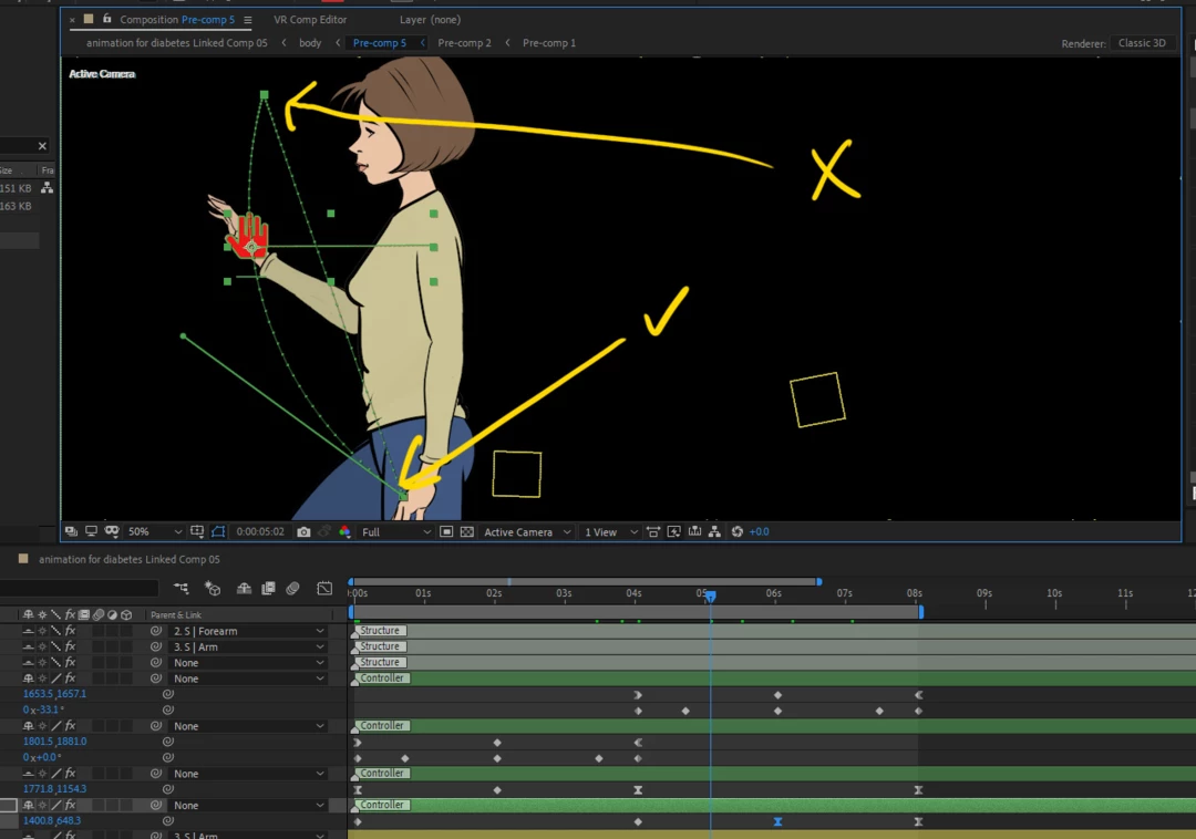 how to add handles to a keyframe to curve the movement | Community