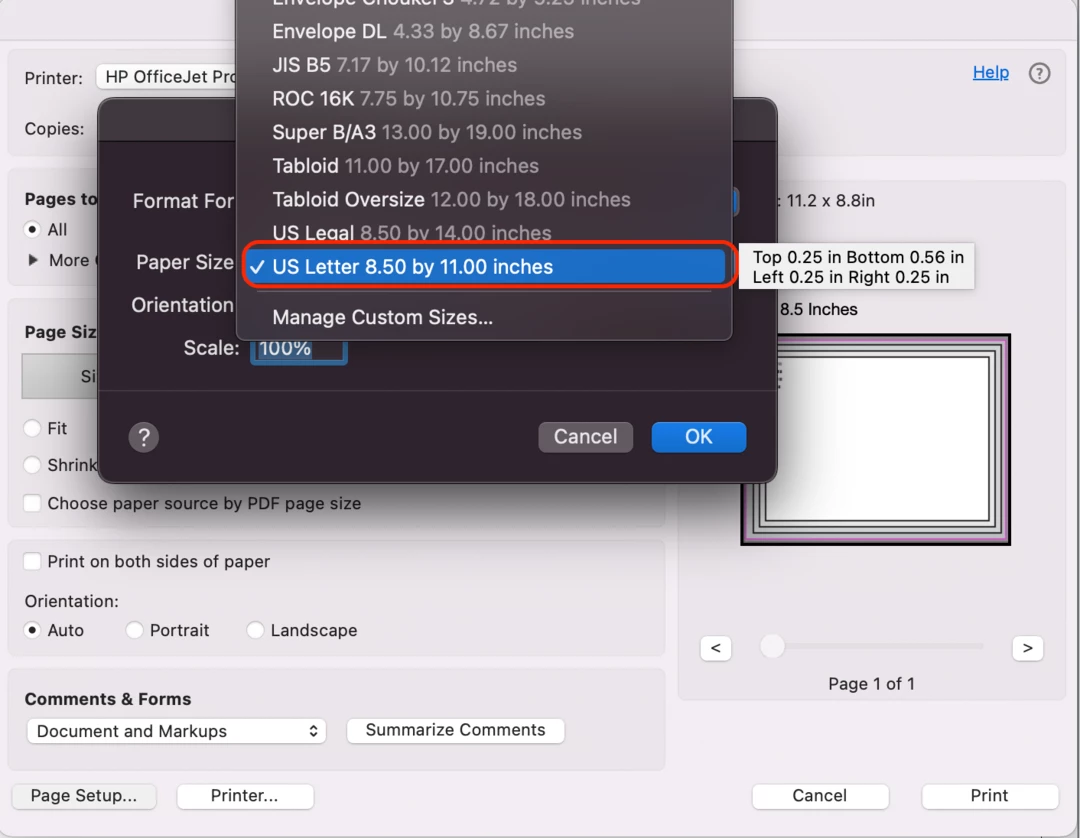 [locked] No option to print borderless with HP OfficeJet 8020 series ...