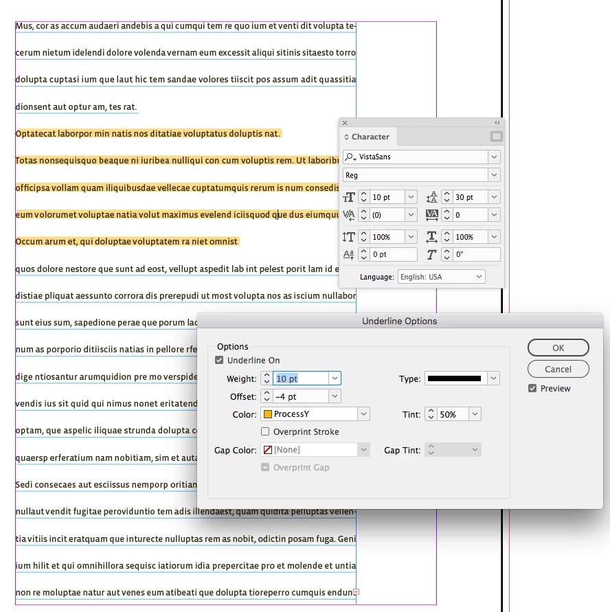 How to underline text in inDesign | Community