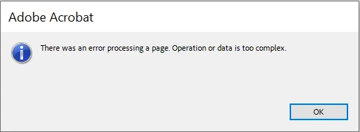 Error message when open pdf : There was an error processing a page ...