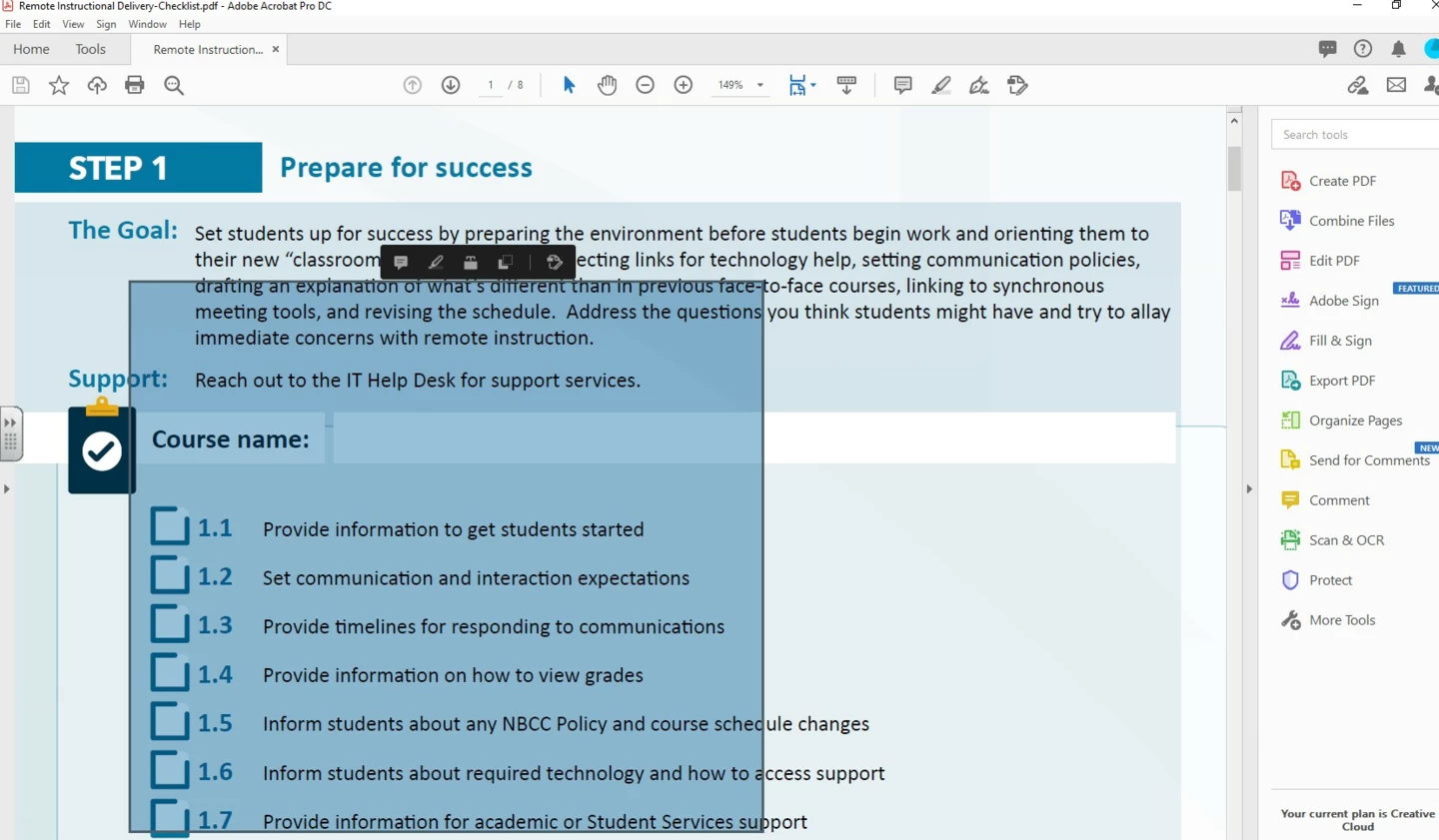 What is this blue panel that appears over PDF? How do I get rid of it ...