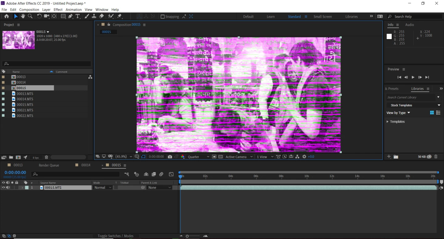 Video Error showing green and pink tint - After Effects 2019 | Community